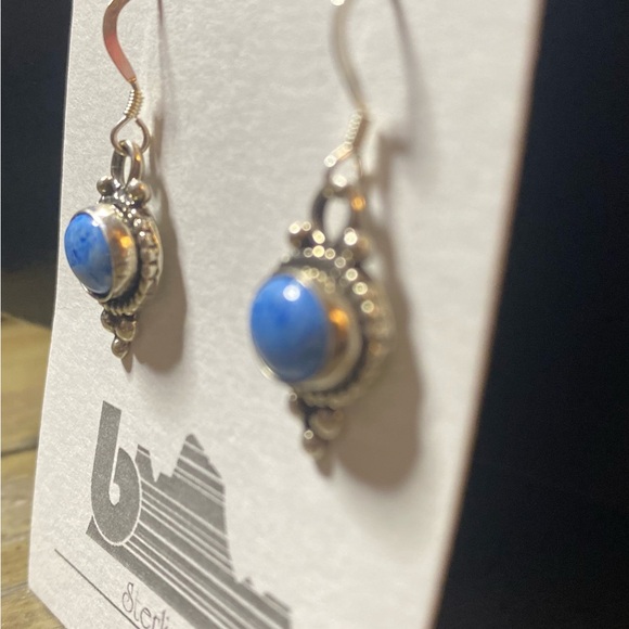 SALE! Denim Lapis Set in 925 Sterling Silver Earrings - Picture 2 of 7
